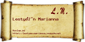 Lestyán Marianna névjegykártya
